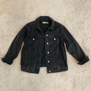 TOPSHOP Oversized Black Denim Jacket